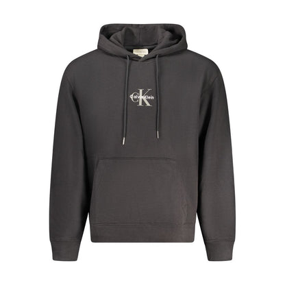 Hooded Sweatshirt Hoodie by Calvin Klein for men in stretch cotton black & print features an avant-garde silhouette, showcasing a sophisticated hooded neckline and detail for a truly avant-garde finish.