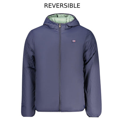 Hooded Windbreaker Jacket by Norway 1963 for men in polyester blue features an enduring silhouette, showcasing technical pockets, hooded & windproof and a sophisticated hooded neckline for a truly enduring aesthetic.