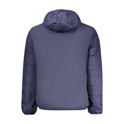 Hooded Windbreaker Jacket by Norway 1963 for men in polyester blue features an perennial silhouette with a refined hooded neckline and perennial pockets, hooded & windproof for a sophisticated weather-resistant look.
