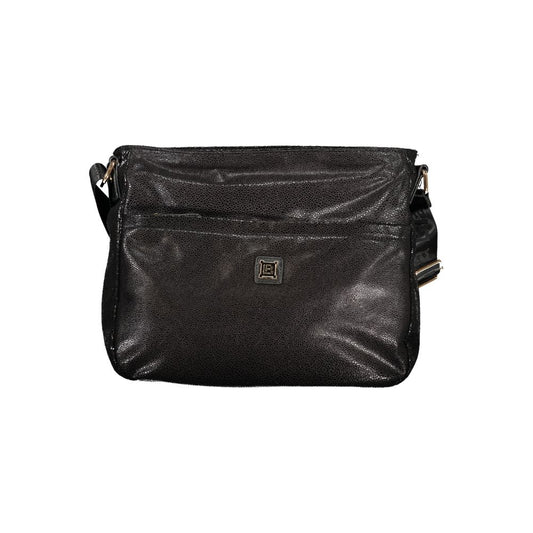 Handbag by Laura Biagiotti for women in polyester viscose modal & nickel black & signature features a ornamental silhouette, showcasing a secure zipper, ample document-holder, external-pockets & internal-pockets, and ornamental shoulder-strap & adjustable-strap for a sophisticated look.