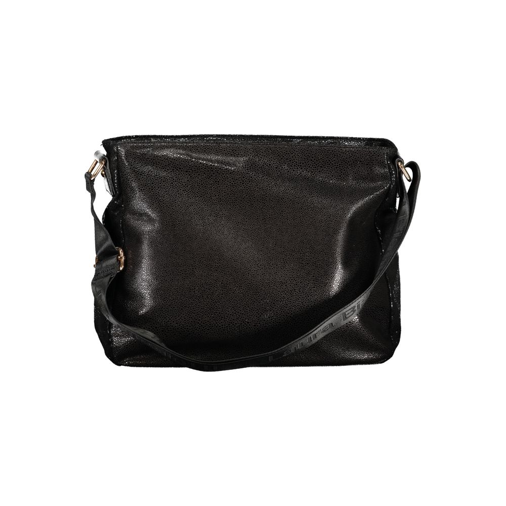 Handbag by Laura Biagiotti for women in polyester viscose modal & nickel black & signature presents a ornamental silhouette, showcasing a secure zipper, ample document-holder, external-pockets & internal-pockets, and versatile shoulder-strap & adjustable-strap for a ornamental finish.