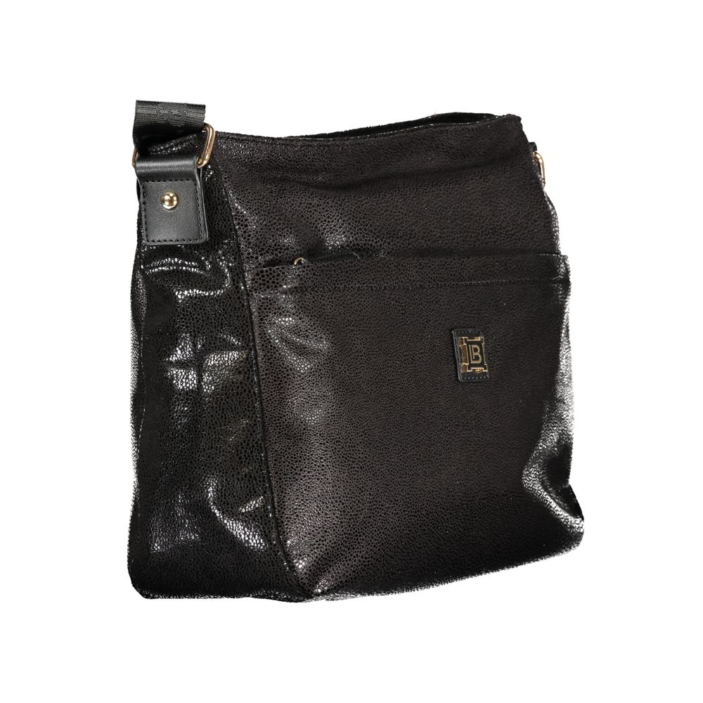Handbag by Laura Biagiotti for women in polyester viscose modal & nickel black & signature features a refined silhouette, showcasing a secure zipper, organized document-holder, external-pockets & internal-pockets, and versatile shoulder-strap & adjustable-strap for a refined finish.