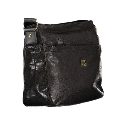 Handbag by Laura Biagiotti for women in polyester viscose modal & nickel black & signature features a refined silhouette, showcasing a secure zipper, organized document-holder, external-pockets & internal-pockets, and versatile shoulder-strap & adjustable-strap for a refined finish.