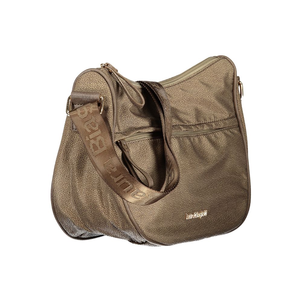 Evening Shoulder Handbag by Laura Biagiotti for women in polyester beige & signature features a signature silhouette, showcasing a secure zipper and signature external-pockets & internal-pockets with versatile shoulder-strap & adjustable-strap for a sophisticated look.