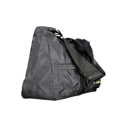 Handbag by Laura Biagiotti for women in polyester viscose modal & nickel black presents a ornamental silhouette, showcasing a secure zipper, ample external-pockets, and versatile shoulder-strap & adjustable-strap for a ornamental finish.