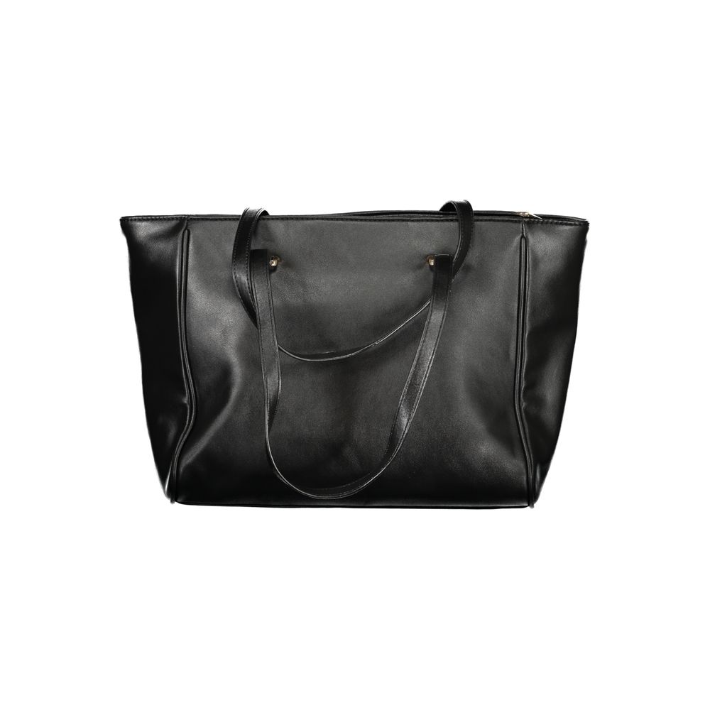 Shoulder Handbag by Laura Biagiotti for women in pvc viscose modal & nickel black & signature presents a ornamental silhouette, showcasing a secure zipper, ample internal-pockets, and versatile shoulder-strap & handle for a ornamental finish.