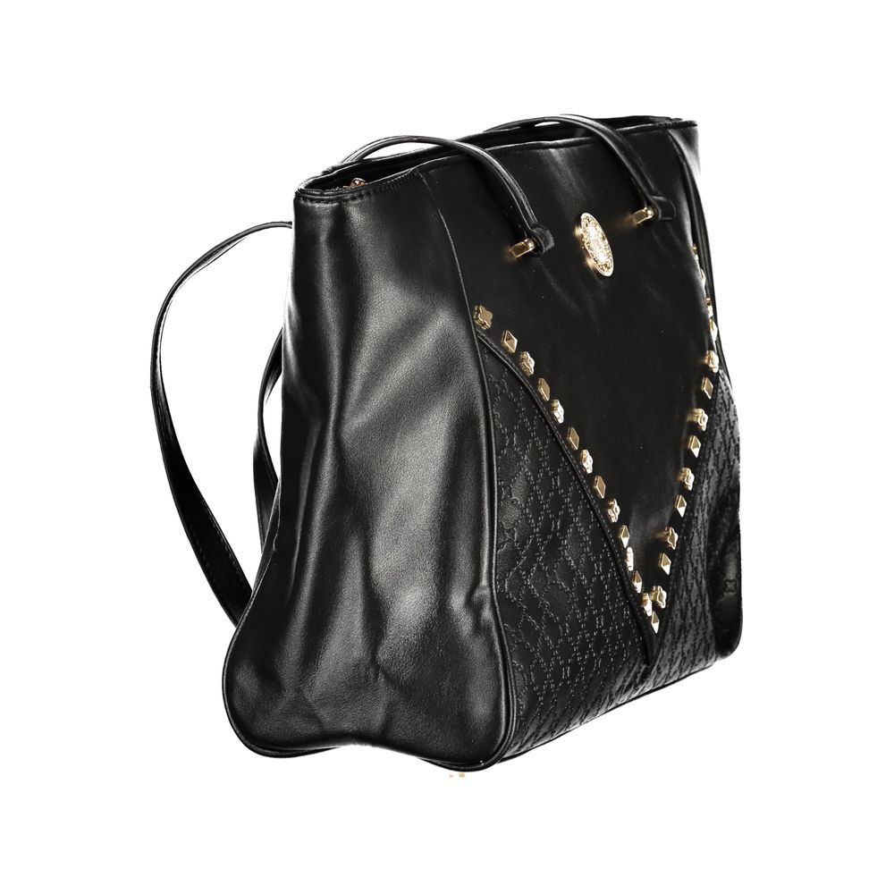 Shoulder Handbag by Laura Biagiotti for women in pvc viscose modal & nickel black & signature features a refined silhouette, showcasing a secure zipper, organized internal-pockets, and versatile shoulder-strap & handle for a refined finish.