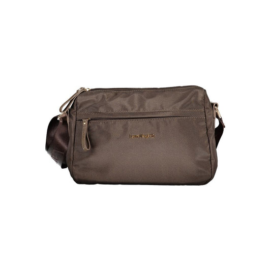 Handbag by Laura Biagiotti for women in polyester brown features an refined silhouette, showcasing a secure zipper, ample external-pockets & internal-pockets, and versatile shoulder-strap & adjustable-strap for a sophisticated refined aesthetic.