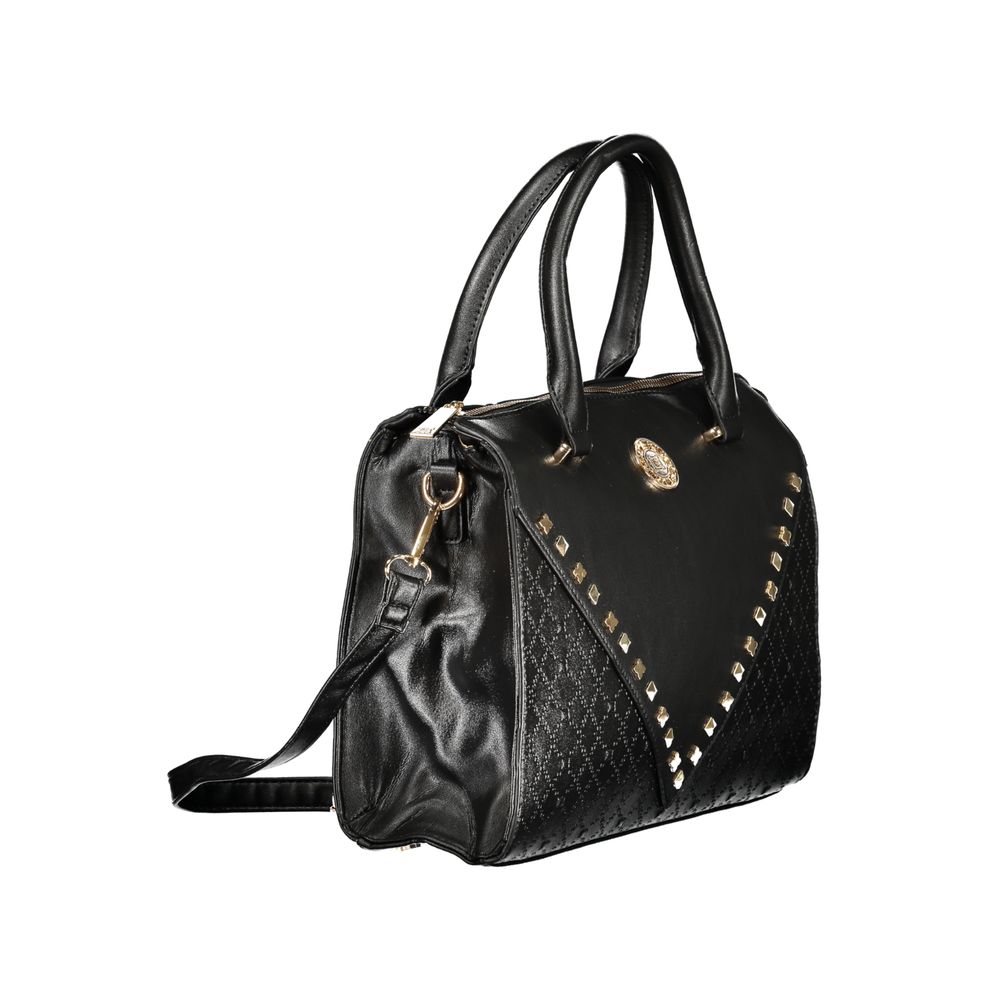 Handbag by Laura Biagiotti for women in pvc black features a exquisite silhouette, showcasing a secure zipper and exquisite built-in-compartments & internal-pockets with versatile shoulder-strap, handle & adjustable-strap for a exquisite finish.