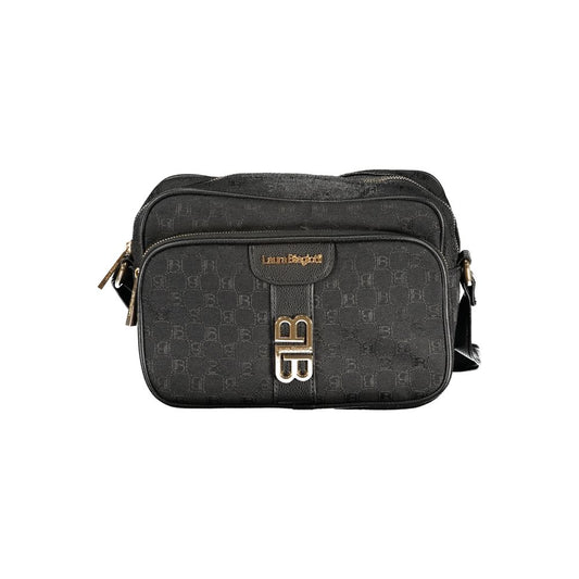 Handbag by Laura Biagiotti for women in polyester black features a ornamental silhouette, showcasing a secure , ample external-pockets & internal-pockets, and ornamental shoulder-strap & adjustable-strap for a sophisticated look.