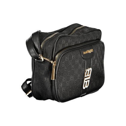 This Handbag by Laura Biagiotti for women in polyester and black presents a sculptural silhouette featuring a secure , ample external-pockets & internal-pockets, and versatile shoulder-strap & adjustable-strap for a sculptural finish.
