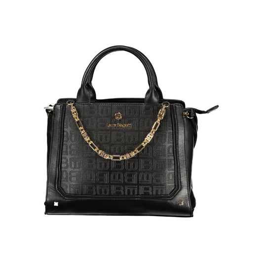 Handbag by Laura Biagiotti for women in pvc viscose modal & nickel black & signature presents a ornamental silhouette, showcasing a secure zipper, ample internal-pockets, and versatile shoulder-strap, adjustable-strap, detachable-strap & handle for a ornamental finish.