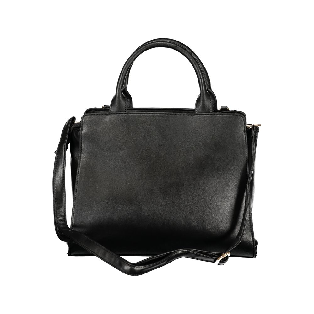 This Handbag by Laura Biagiotti for women in pvc viscose modal & nickel and black & signature presents a sculptural silhouette featuring a secure zipper, ample internal-pockets, and versatile shoulder-strap, adjustable-strap, detachable-strap & handle for a sculptural finish.