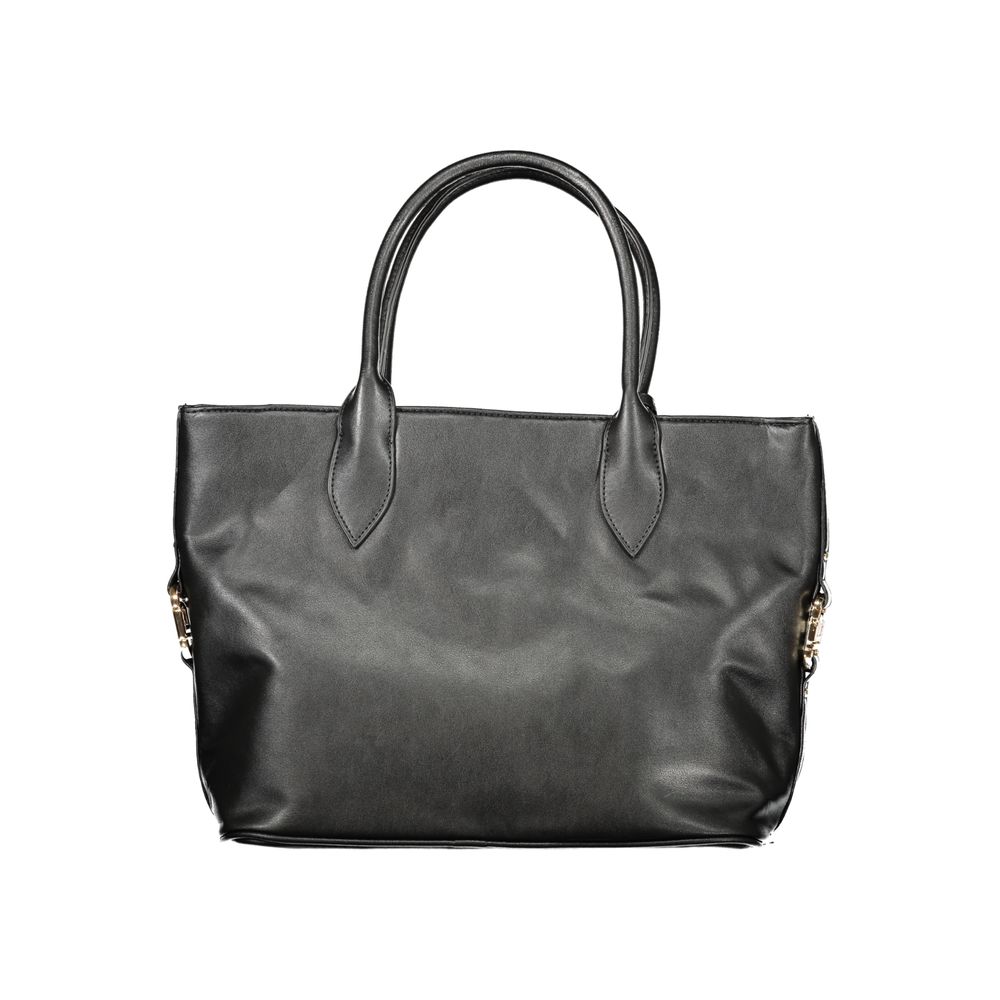Handbag by Laura Biagiotti for women in pvc viscose modal & nickel black features an refined silhouette, showcasing a secure zipper, ample document-holder, and versatile shoulder-strap, adjustable-strap & handle for a sophisticated refined aesthetic.