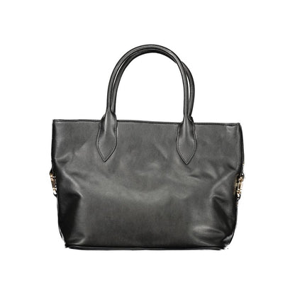 Handbag by Laura Biagiotti for women in pvc viscose modal & nickel black features an refined silhouette, showcasing a secure zipper, ample document-holder, and versatile shoulder-strap, adjustable-strap & handle for a sophisticated refined aesthetic.