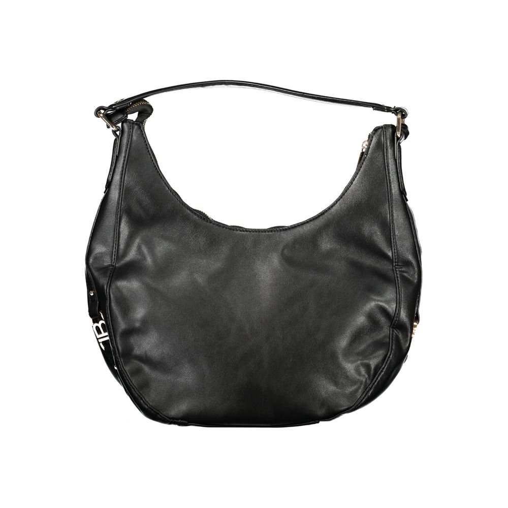 Handbag by Laura Biagiotti for women in pvc viscose modal & nickel black features an refined silhouette, showcasing a secure zipper, ample document-holder & internal-pockets, and versatile shoulder-strap & adjustable-strap for a sophisticated refined aesthetic.