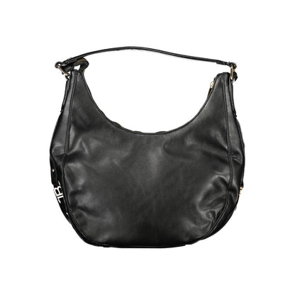 Handbag by Laura Biagiotti for women in pvc viscose modal & nickel black features an refined silhouette, showcasing a secure zipper, ample document-holder & internal-pockets, and versatile shoulder-strap & adjustable-strap for a sophisticated refined aesthetic.