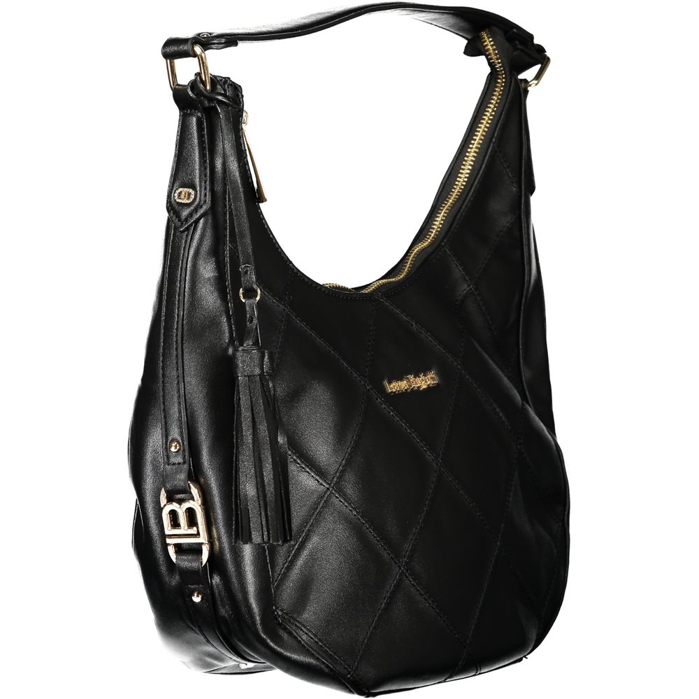 This Handbag by Laura Biagiotti for women in pvc viscose modal & nickel and black presents a sculptural silhouette featuring a secure zipper, ample document-holder & internal-pockets, and versatile shoulder-strap & adjustable-strap for a sculptural finish.