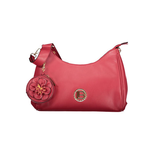 Handbag by Laura Biagiotti for women in pvc red & signature features a exquisite silhouette, showcasing a secure zipper and exquisite document-holder, removable-pouch, internal-pockets & coin-purse with versatile shoulder-strap & adjustable-strap for a exquisite finish.