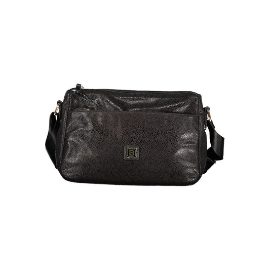Handbag by Laura Biagiotti for women in polyester viscose modal & nickel black features a refined silhouette, showcasing a secure zipper, organized document-holder & internal-pockets, and versatile shoulder-strap & adjustable-strap for a refined finish.
