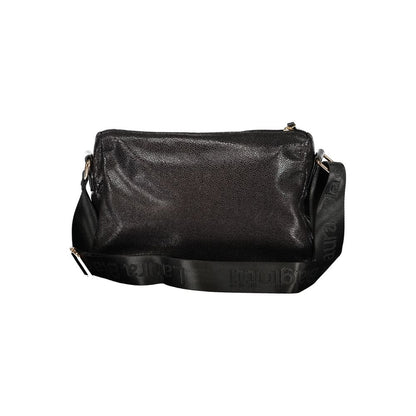 Handbag by Laura Biagiotti for women in polyester viscose modal & nickel black features a signature silhouette, showcasing a secure zipper and signature document-holder & internal-pockets with versatile shoulder-strap & adjustable-strap for a sophisticated look.
