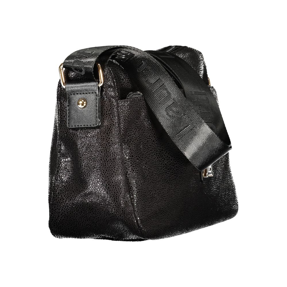 Handbag by Laura Biagiotti for women in polyester viscose modal & nickel black features a refined silhouette, showcasing a secure zipper, organized document-holder & internal-pockets, and versatile shoulder-strap & adjustable-strap for a refined finish.