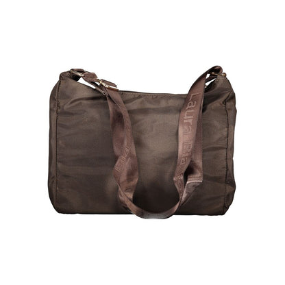 Handbag by Laura Biagiotti for women in polyester viscose modal & nickel brown features an refined silhouette, showcasing a secure zipper, ample document-holder, external-pockets & internal-pockets, and versatile shoulder-strap & adjustable-strap for a sophisticated refined aesthetic.