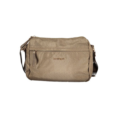 This Handbag by Laura Biagiotti for women in polyester viscose modal & nickel and beige & signature presents a sculptural silhouette featuring a secure zipper, ample , and versatile shoulder-strap & adjustable-strap for a sculptural finish.