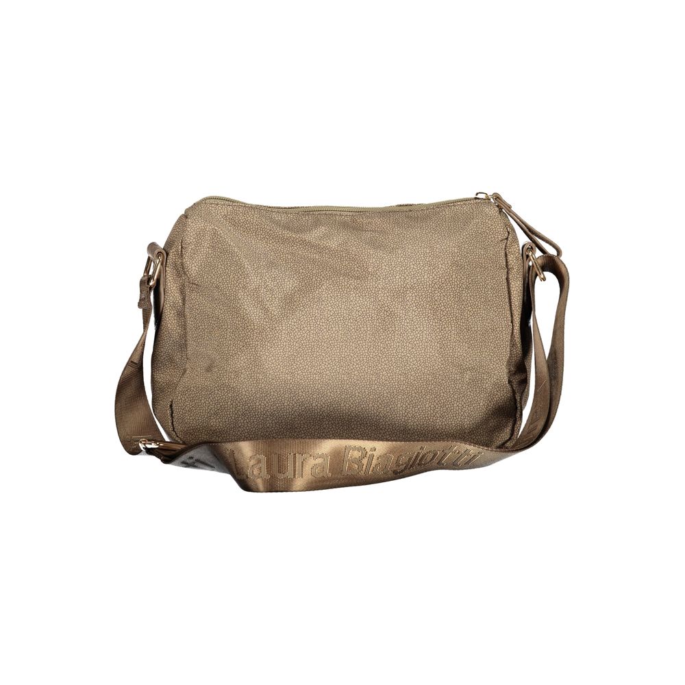 Handbag by Laura Biagiotti for women in polyester viscose modal & nickel beige & signature presents a ornamental silhouette, showcasing a secure zipper, ample , and versatile shoulder-strap & adjustable-strap for a ornamental finish.