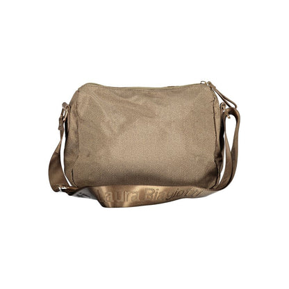 Handbag by Laura Biagiotti for women in polyester viscose modal & nickel beige & signature presents a ornamental silhouette, showcasing a secure zipper, ample , and versatile shoulder-strap & adjustable-strap for a ornamental finish.