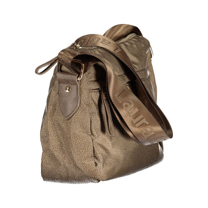 Handbag by Laura Biagiotti for women in polyester viscose modal & nickel beige & signature features a refined silhouette, showcasing a secure zipper, organized , and versatile shoulder-strap & adjustable-strap for a refined finish.