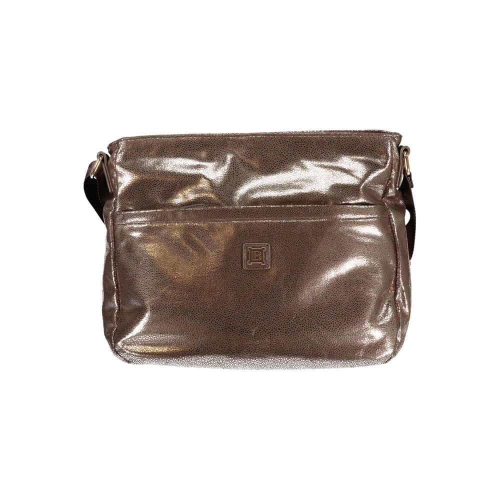 Handbag by Laura Biagiotti for women in modal nickel polyester & viscose bronze features a refined silhouette, showcasing a secure zipper, organized built-in-compartments, document-holder, external-pockets & internal-pockets, and versatile shoulder-strap & adjustable-strap for a refined finish.