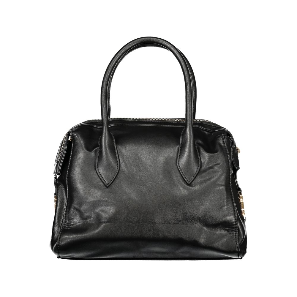 Handbag by Laura Biagiotti for women in pvc viscose modal & nickel black features a ornamental silhouette, showcasing a secure zipper, ample document-holder, and ornamental shoulder-strap, adjustable-strap & handle for a sophisticated look.