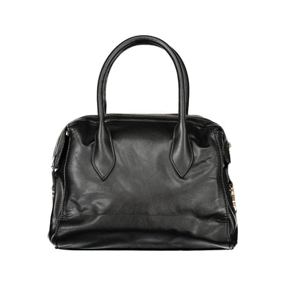 Handbag by Laura Biagiotti for women in pvc viscose modal & nickel black features a ornamental silhouette, showcasing a secure zipper, ample document-holder, and ornamental shoulder-strap, adjustable-strap & handle for a sophisticated look.