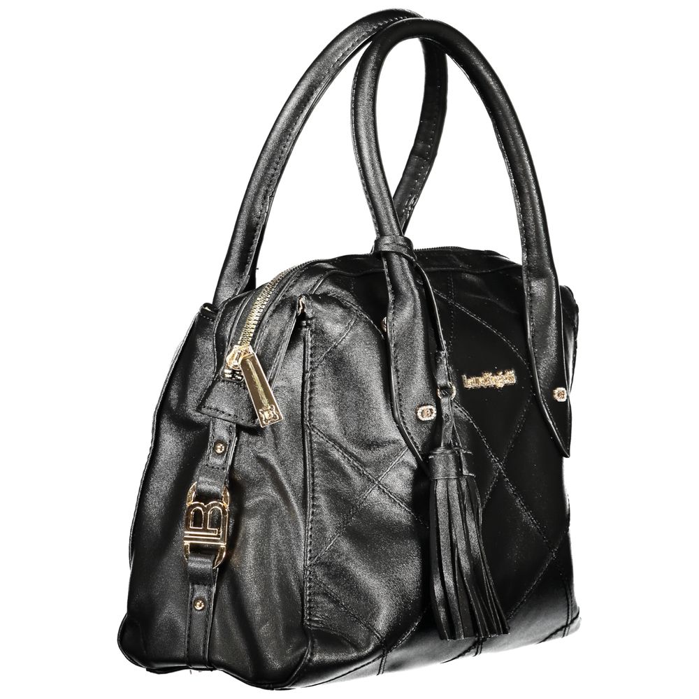 Handbag by Laura Biagiotti for women in pvc viscose modal & nickel black features a exquisite silhouette, showcasing a secure zipper and exquisite document-holder with versatile shoulder-strap, adjustable-strap & handle for a exquisite finish.