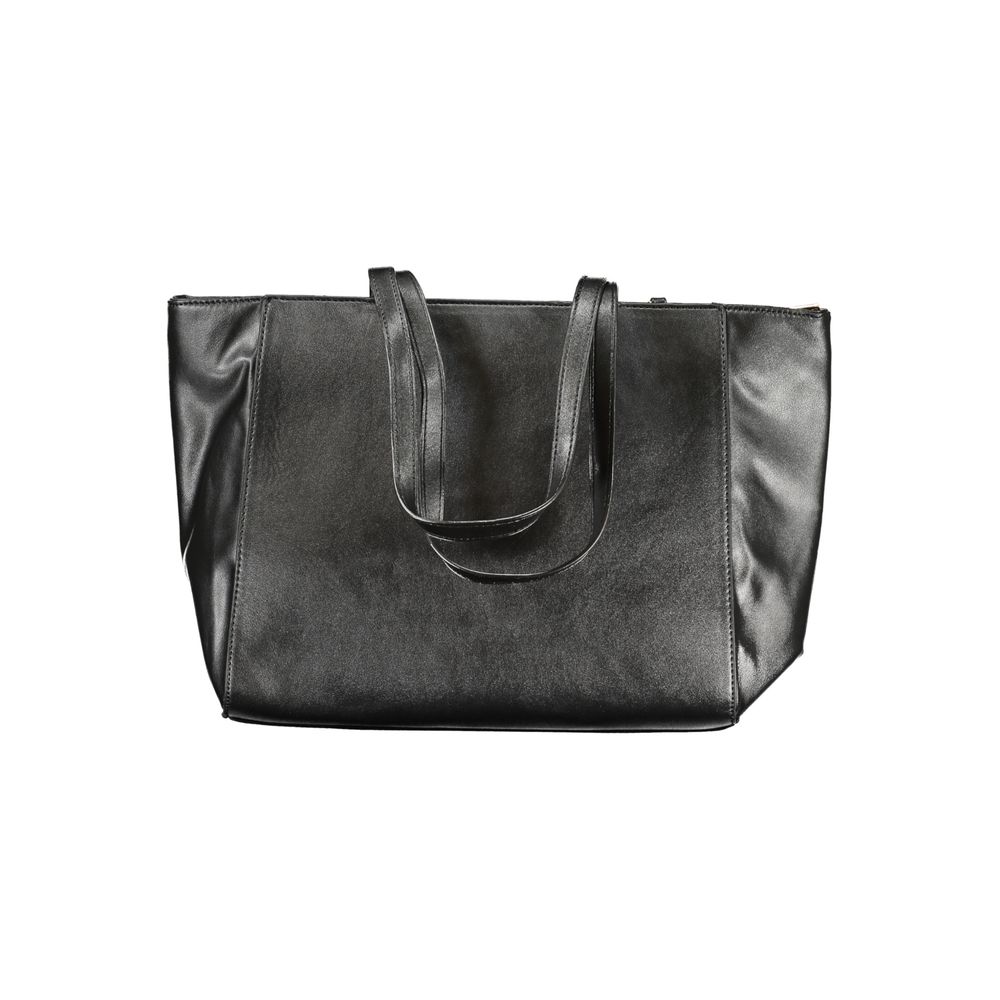 Handbag by Laura Biagiotti for women in pvc viscose modal & nickel black features a exquisite silhouette, showcasing a secure zipper and exquisite internal-pockets with versatile handle for a exquisite finish.