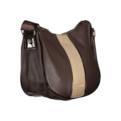 Handbag by Laura Biagiotti for women in pvc brown presents a ornamental silhouette, showcasing a secure zipper, ample external-pockets & internal-pockets, and versatile shoulder-strap & adjustable-strap for a ornamental finish.