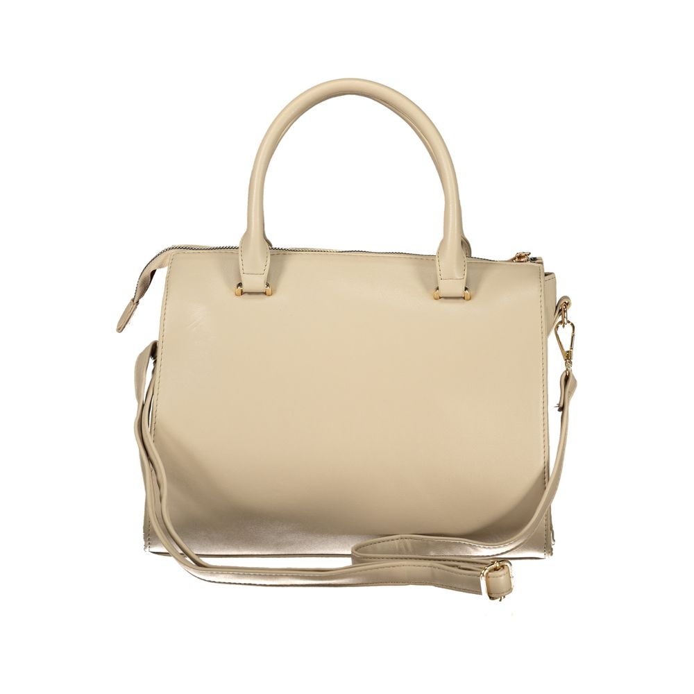 Handbag by Laura Biagiotti for women in pvc beige presents a ornamental silhouette, showcasing a secure zipper, ample internal-pockets, and versatile shoulder-strap, adjustable-strap & handle for a ornamental finish.