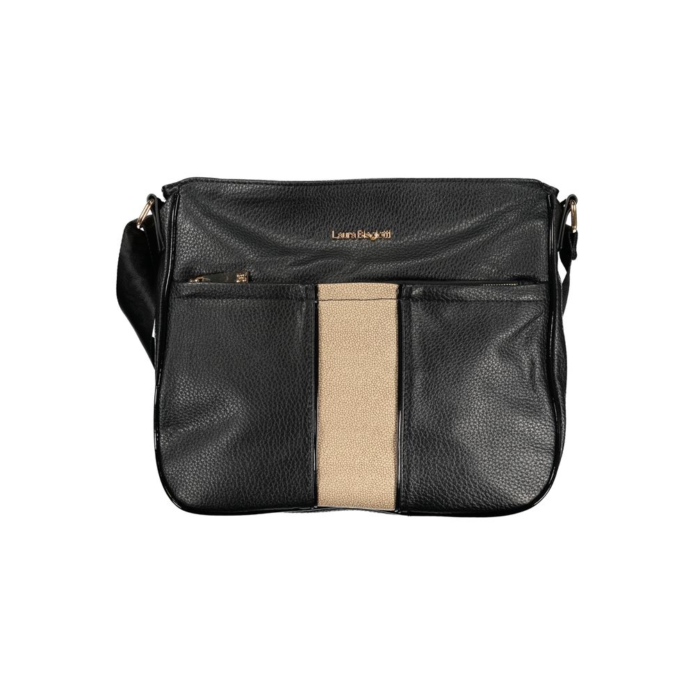 Handbag by Laura Biagiotti for women in pvc black features a exquisite silhouette, showcasing a secure zipper and exquisite document-holder, external-pockets & internal-pockets with versatile shoulder-strap & adjustable-strap for a exquisite finish.