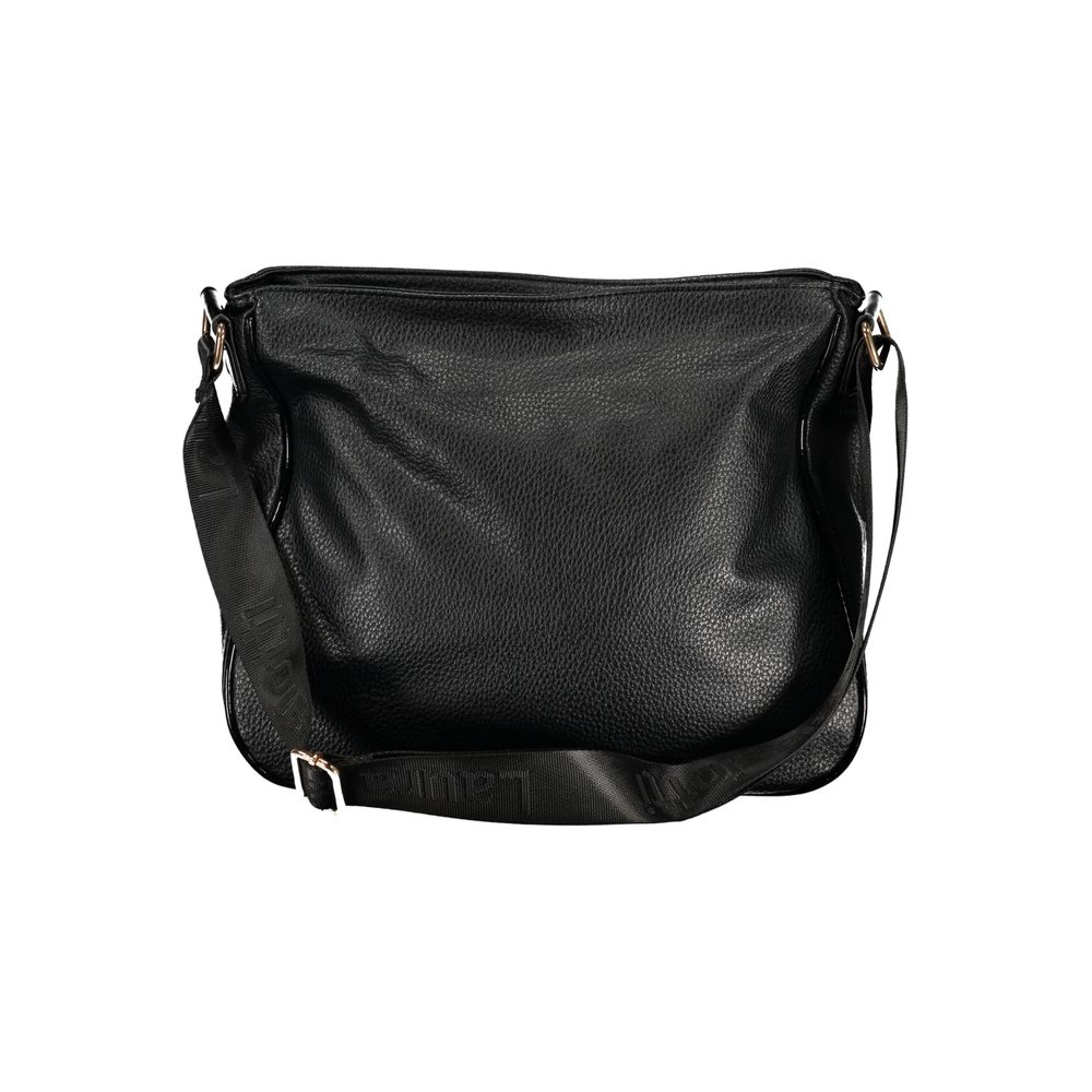 This Handbag by Laura Biagiotti for women in pvc and black presents a sculptural silhouette featuring a secure zipper, ample document-holder, external-pockets & internal-pockets, and versatile shoulder-strap & adjustable-strap for a sculptural finish.