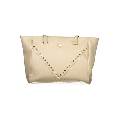 Handbag by Laura Biagiotti for women in pvc viscose modal & nickel beige & signature features a refined silhouette, showcasing a secure zipper, organized internal-pockets, and versatile handle for a refined finish.