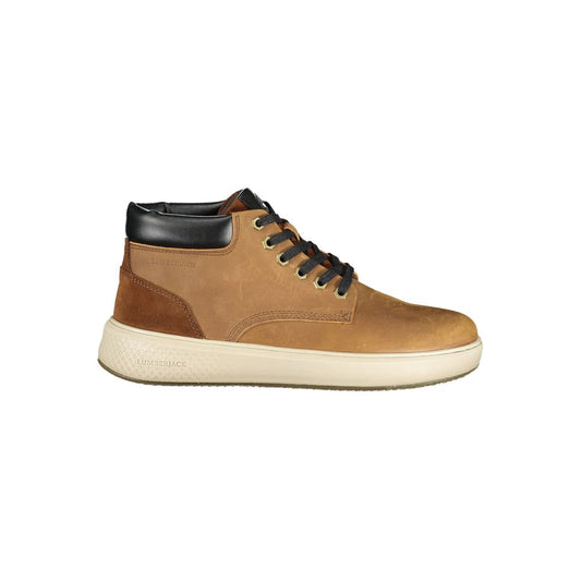 Ankle Boots by Lumberjack for men in polyester polyurethane leather brown & print features an aerodynamic silhouette from the Men's Polyester Polyurethane Leather Ankle Boots collection, showcasing a aerodynamic and refined for an aerodynamic look.