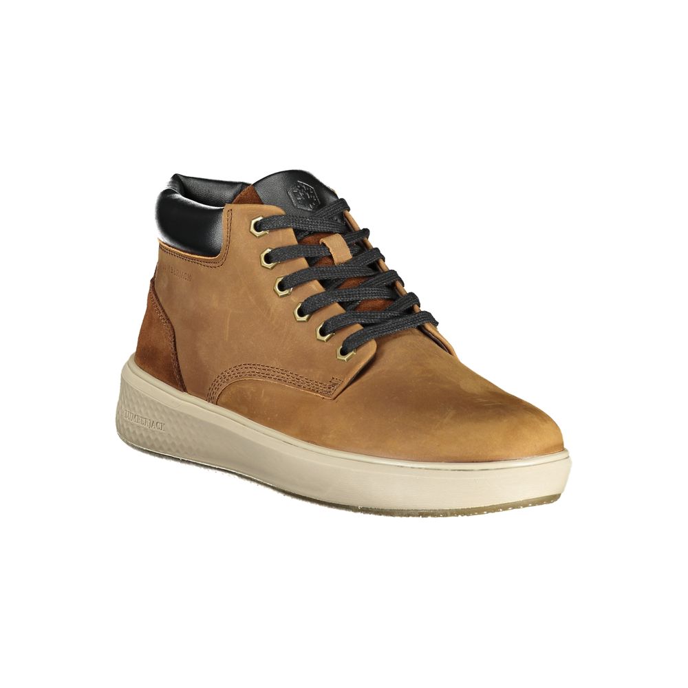 Ankle Boots by Lumberjack for men in polyester polyurethane leather brown & print features an high-performance silhouette, showcasing the sophisticated design of the Men's Polyester Polyurethane Leather Ankle Boots with a and a refined .