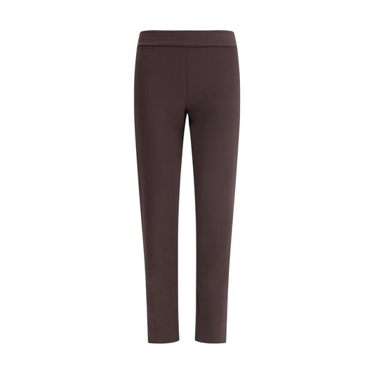 Pants by Avenue Montaigne for women in stretch polyamide brown features an on trend silhouette with a and slim cut in an elegant long for a sophisticated look.