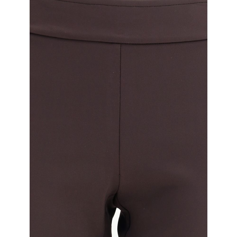 Pants by Avenue Montaigne for women in stretch polyamide brown features a sleek silhouette with a sleek slim, a refined long, and a sophisticated finish.