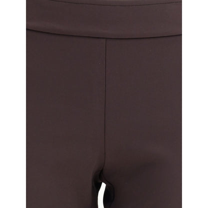 Pants by Avenue Montaigne for women in stretch polyamide brown features a sleek silhouette with a sleek slim, a refined long, and a sophisticated finish.