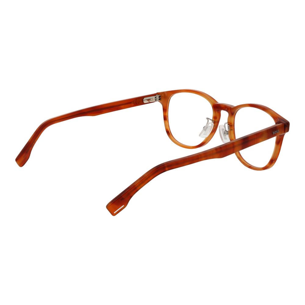 Eyeglasses Frames by Hugo Boss for men in acetate and brown showcases an refined full-frame frame design featuring a sophisticated brown coloured frame for an refined and refined aesthetic.