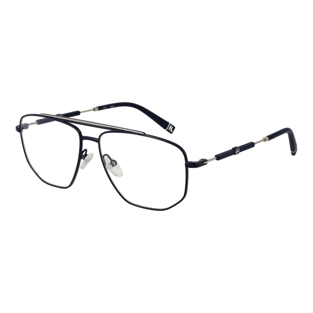 Eyeglasses Frames by Fila for men in stainless steel and blue showcases an refined full-frame frame design featuring a sophisticated blue coloured frame for an refined and refined aesthetic.