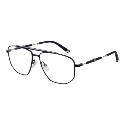 Eyeglasses Frames by Fila for men in stainless steel and blue showcases an refined full-frame frame design featuring a sophisticated blue coloured frame for an refined and refined aesthetic.