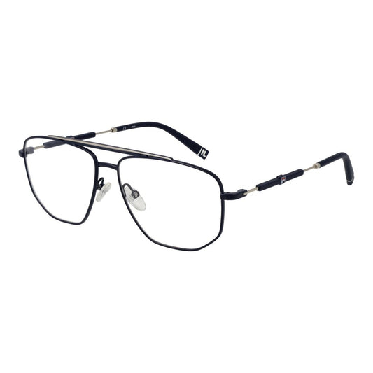 Eyeglasses Frames by Fila for men in stainless steel and blue showcases an refined full-frame frame design featuring a sophisticated blue coloured frame for an refined and refined aesthetic.